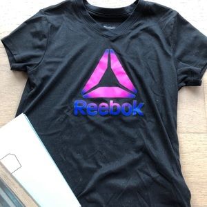 Reebok black shirt Reebok pink and violet ombre